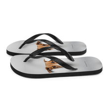 Funny Sad Dog Peep Flip Flops