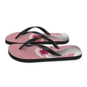 Cute Pink Swan Flip Flops