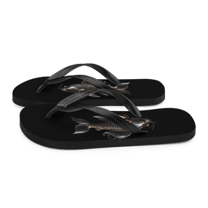 Minimalism Copperplate Art Fish Flip Flops