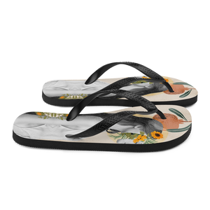 Beautiful Vintage Collage Art Flip-Flops