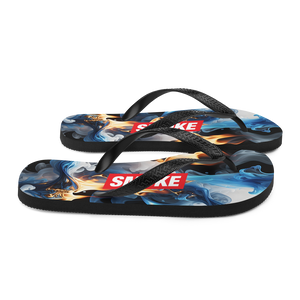 Blue Smoke Fire Flip Flops