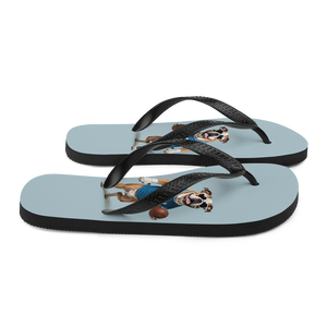 Bulldog Basketball Flip Flops