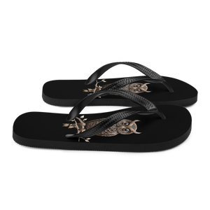 Owl Copper Art Flip Flops