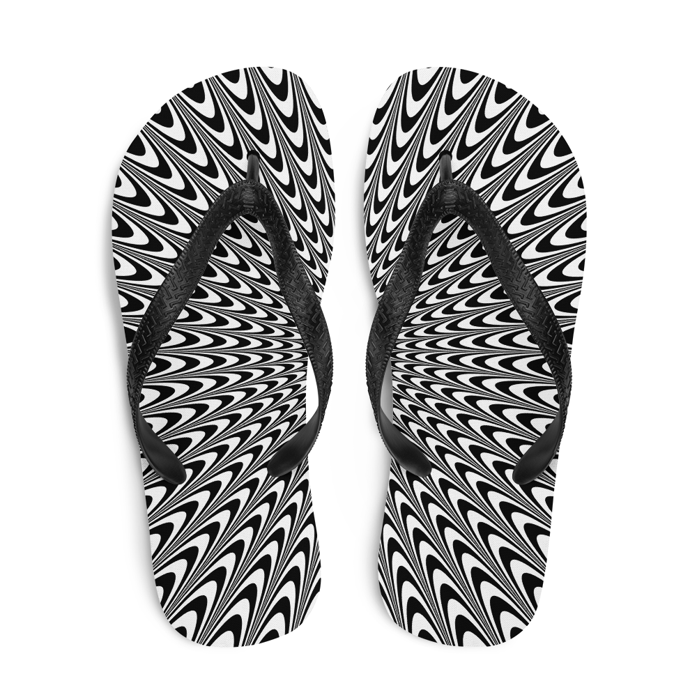 Vertigo Optical Illusion Background Flip-Flops