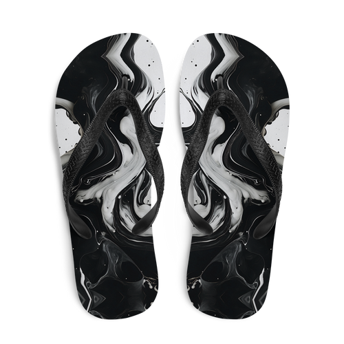 Black and White Fluid Flip-Flops