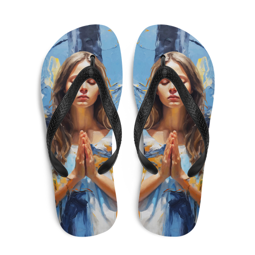 Pray & Forgive Oil Painting Flip-Flops