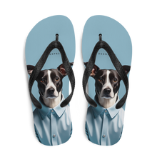 Sad Dog Blue Flip Flops