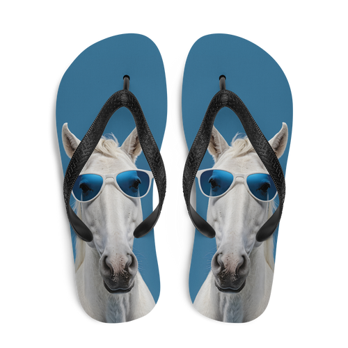 Cool Blue Horse Flip Flops