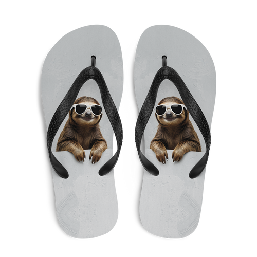 Cool Smiling Sloth Flip Flops