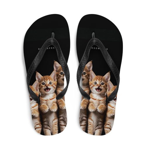 Four Cute Cats Flip Flops