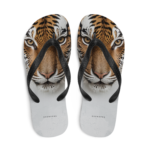 Silent Tiger Head Flip Flops