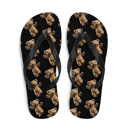 Happy Teddy Bear Pattern Flip Flops