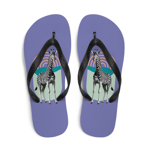 Giraffe Zebra Purple Flip Flops