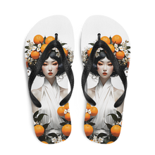 Oriental Lady with Orange Fruits Flip Flops