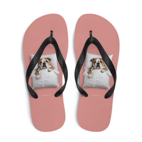 Sleeping Bulldog Flip Flops