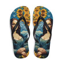 Monalisa Painting in Van Gogh Style Flip Flops