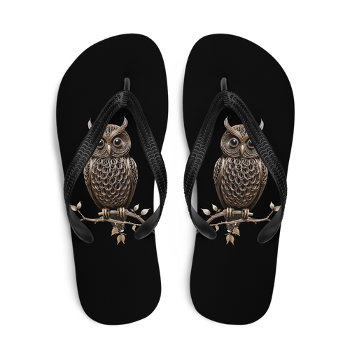 Owl Copper Art Flip Flops