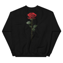 Red Rose on Black Back Print Unisex Sweatshirt