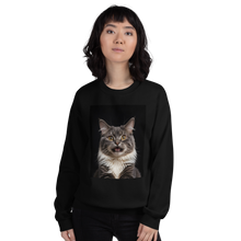 Shocked Cat Face Unisex Sweatshirt Front Print