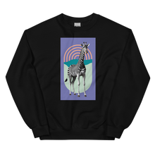 Giraffe Zebra Purple Unisex Sweatshirt Front Print