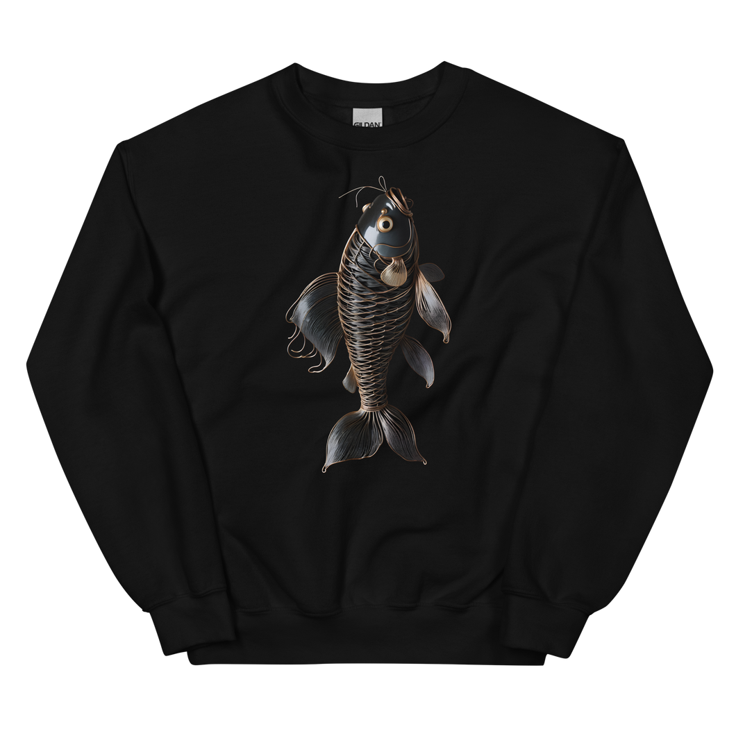 Minimalism Copperplate Art Fish Front Print Unisex Sweatshirt