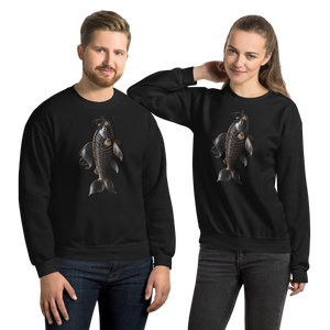 Minimalism Copperplate Art Fish Front Print Unisex Sweatshirt