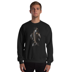 Minimalism Copperplate Art Fish Front Print Unisex Sweatshirt