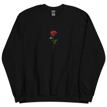 Red Rose on Black Back Print Unisex Sweatshirt