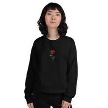 Red Rose on Black Back Print Unisex Sweatshirt