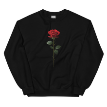 Red Rose on Black Unisex Sweatshirt