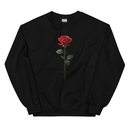 Red Rose on Black Unisex Sweatshirt