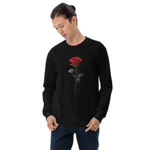 Red Rose on Black Unisex Sweatshirt