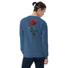 Red Rose on Black Back Print Unisex Sweatshirt