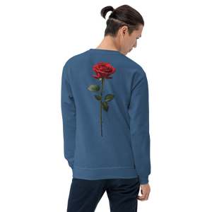 Red Rose on Black Back Print Unisex Sweatshirt