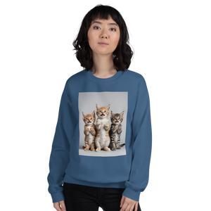 Funny Tripple Cats Unisex Sweatshirt Front Print