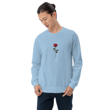 Red Rose on White Back Print Unisex Sweatshirt