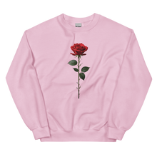 Red Rose on White Unisex Sweatshirt