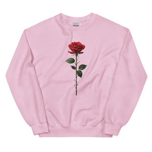 Red Rose on White Unisex Sweatshirt