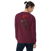 Red Rose on Black Back Print Unisex Sweatshirt