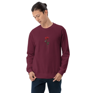 Red Rose on Black Back Print Unisex Sweatshirt