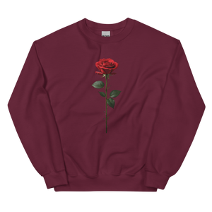 Red Rose on Black Unisex Sweatshirt