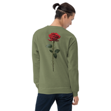 Red Rose on Black Back Print Unisex Sweatshirt