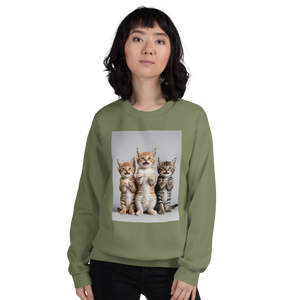 Funny Tripple Cats Unisex Sweatshirt Front Print