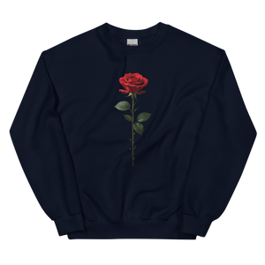 Red Rose on Black Unisex Sweatshirt