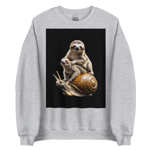 Sloth Riding A Snail Unisex Sweatshirt Front Print