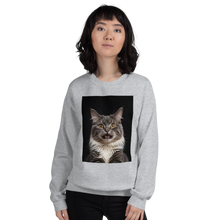 Shocked Cat Face Unisex Sweatshirt Front Print