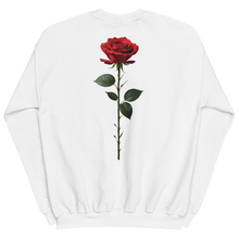 Red Rose on White Back Print Unisex Sweatshirt