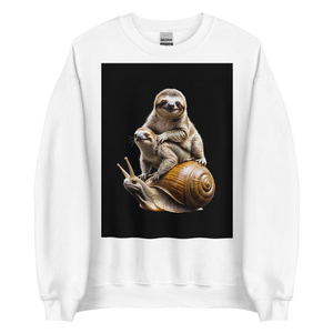 Sloth Riding A Snail Unisex Sweatshirt Front Print