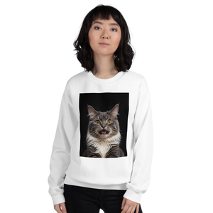 Shocked Cat Face Unisex Sweatshirt Front Print