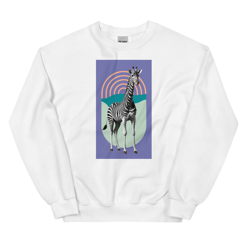 Giraffe Zebra Purple Unisex Sweatshirt Front Print